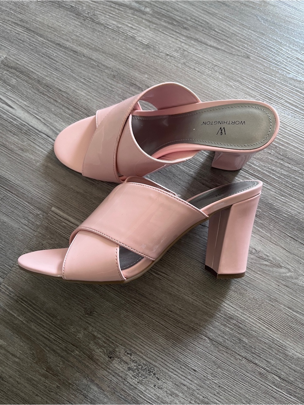 Worthington Pink Heeled Mules/Sandals